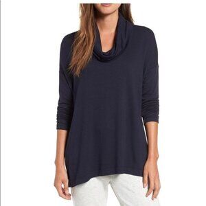 Lou & Grey Black Hi-side signaturesoft Cowl Tunic boxy Sweatshirt Size S Dolman